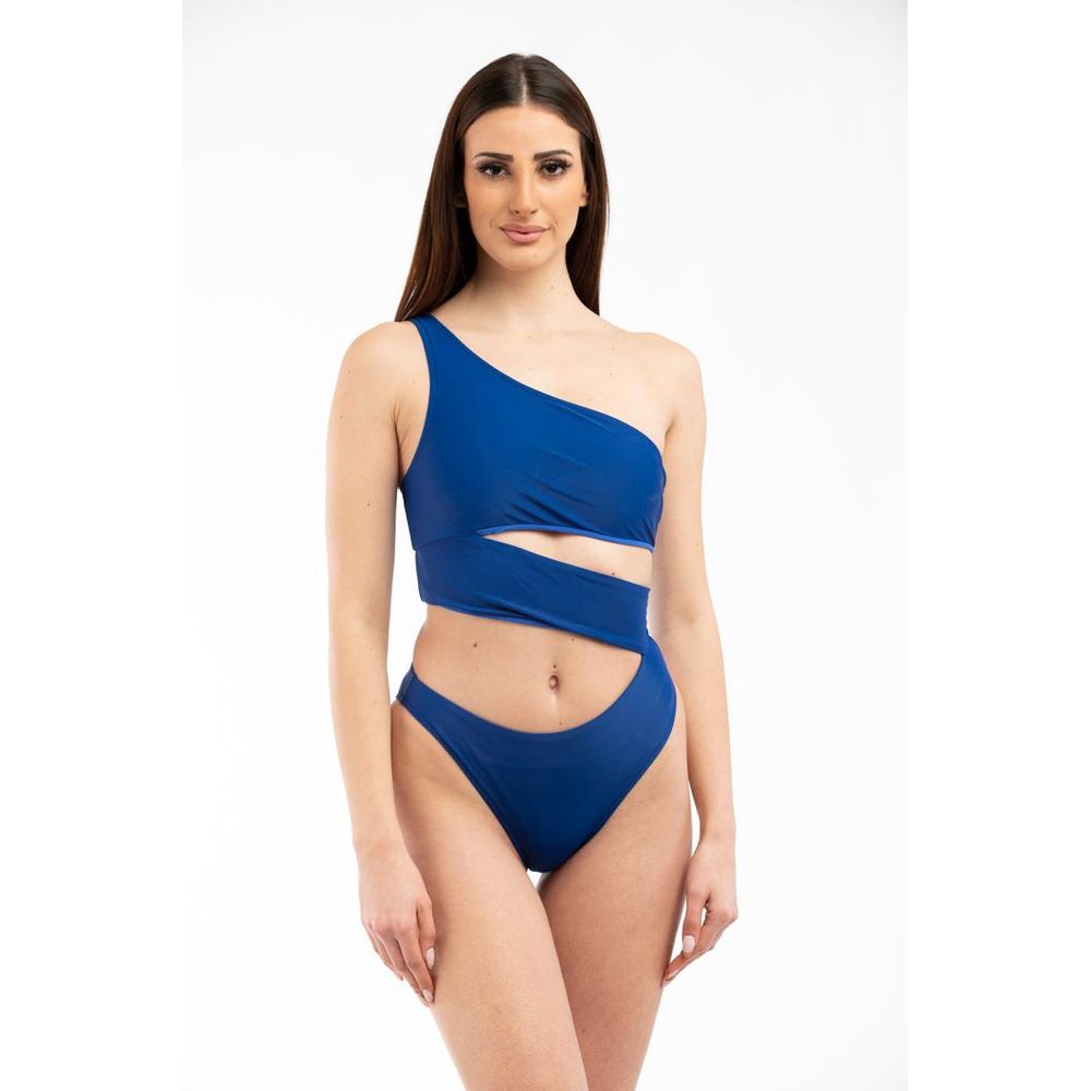 Moschino Blaues One-Piece-Badeanzug aus Polyamid