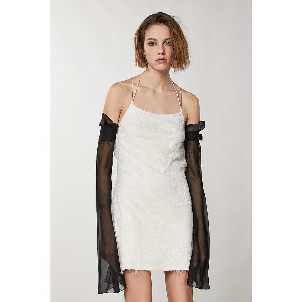 Patrizia Pepe Silbernes Cocktailkleid aus Nylon