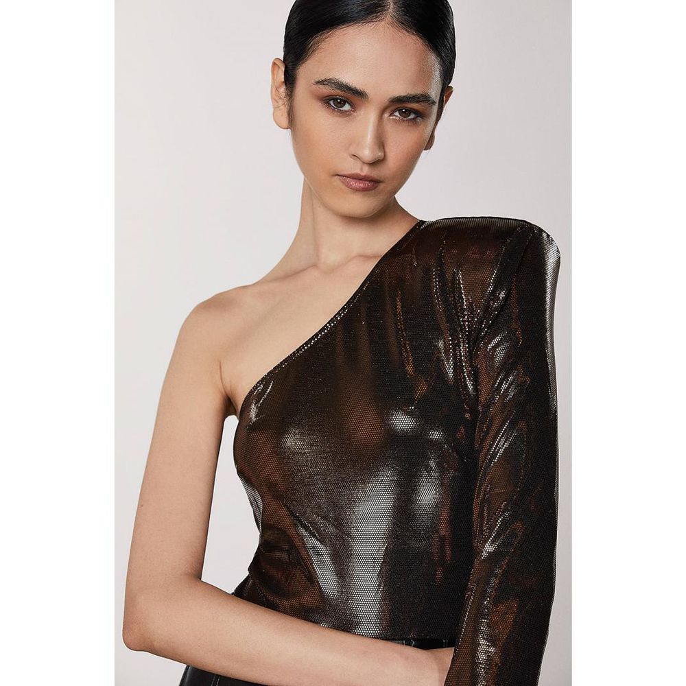 Patrizia Pepe Braune Bluse aus Acetat
