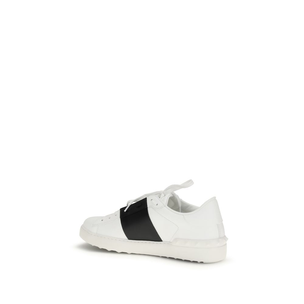 Valentino Garavani Weiße Low-Top-Sneaker aus Kalbsleder Bos Taurus