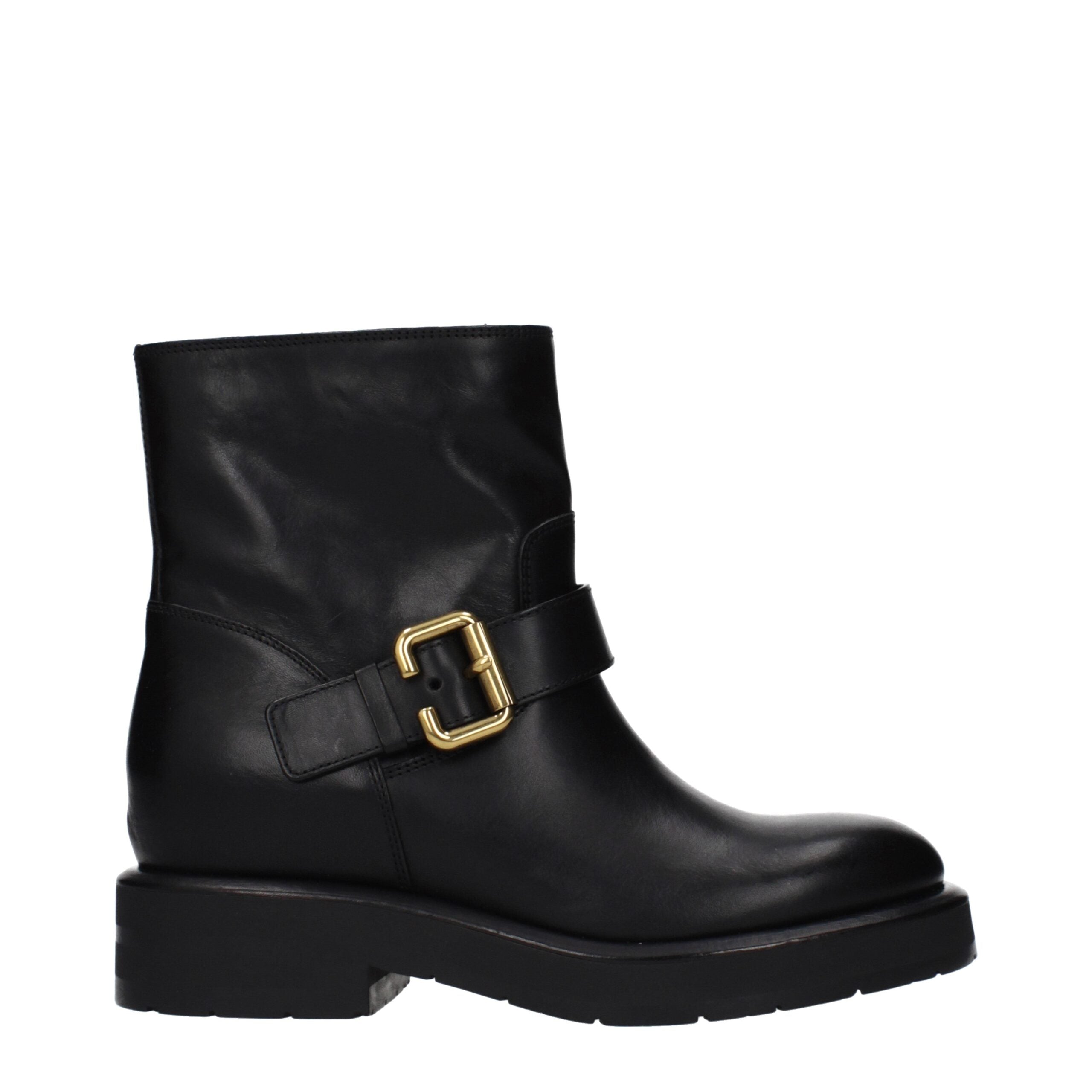Chloé Schwarze Leder-Ankle Boots