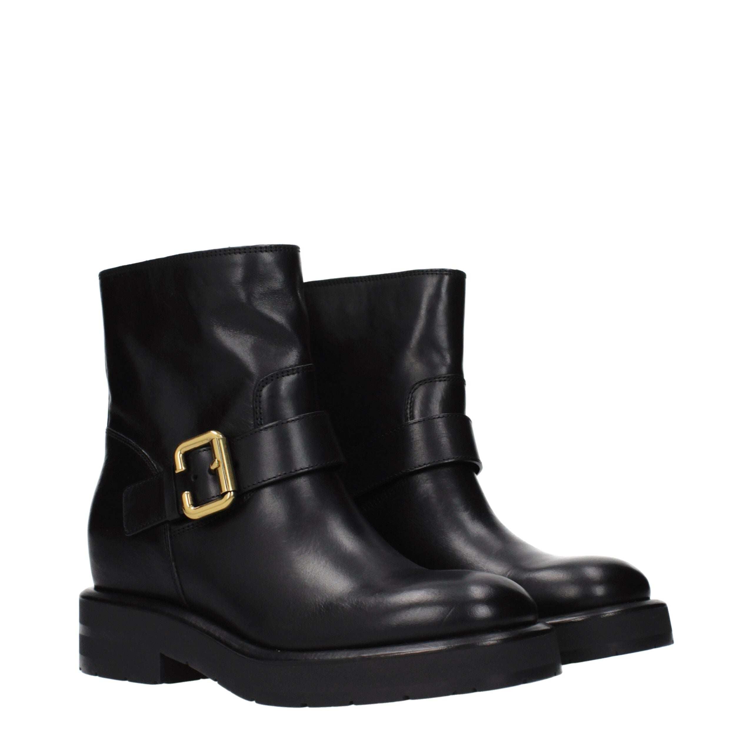 Chloé Schwarze Leder-Ankle Boots