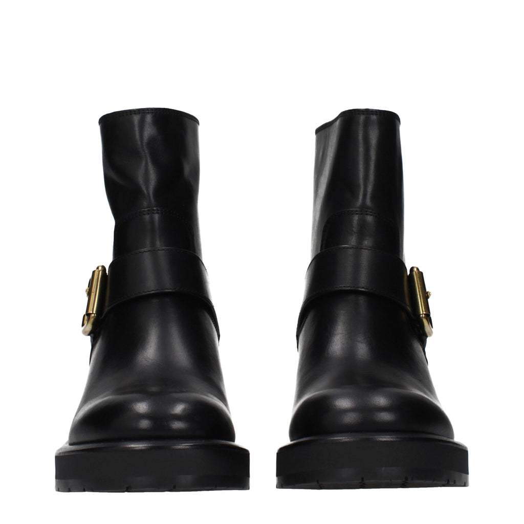Chloé Schwarze Leder-Ankle Boots