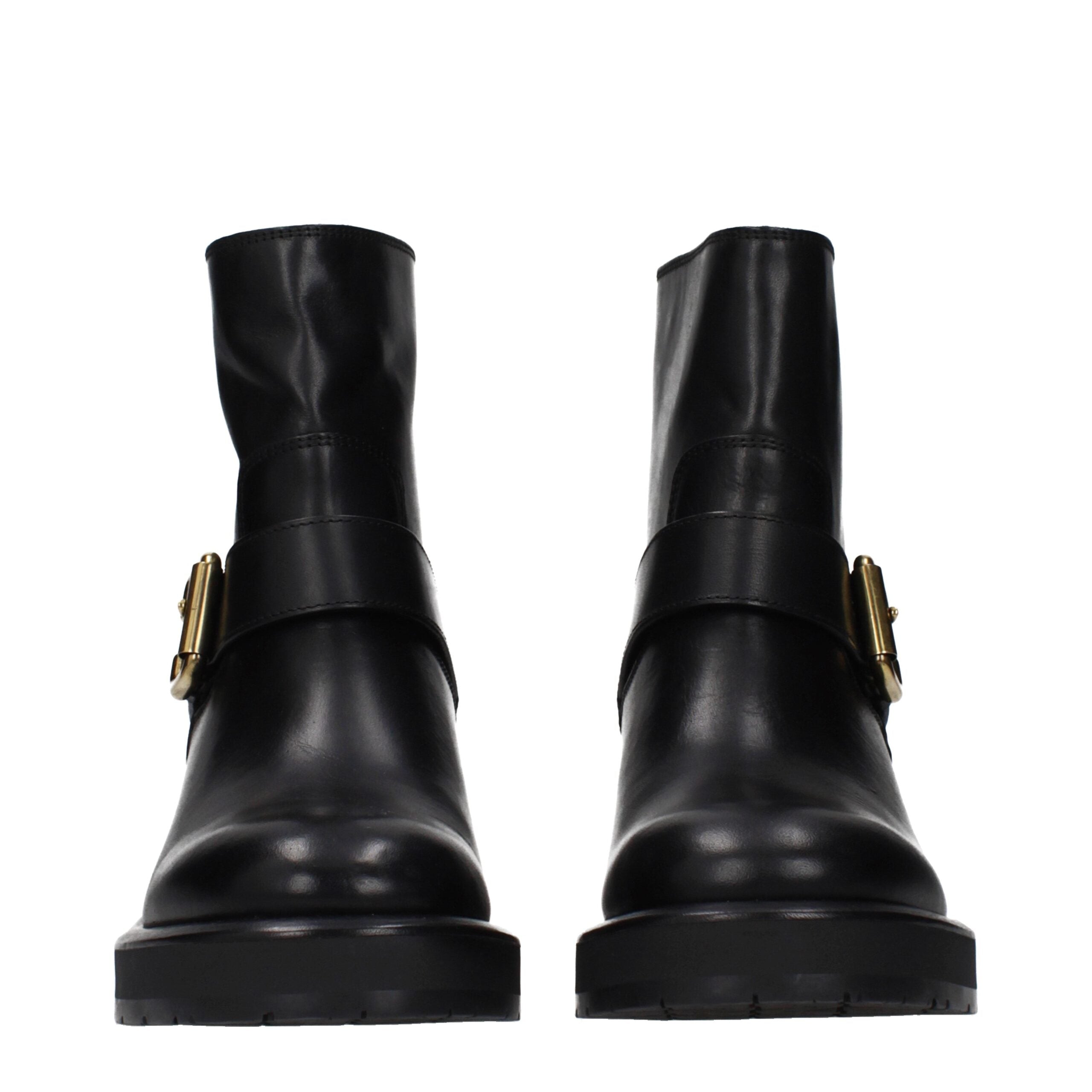 Chloé Schwarze Leder-Ankle Boots