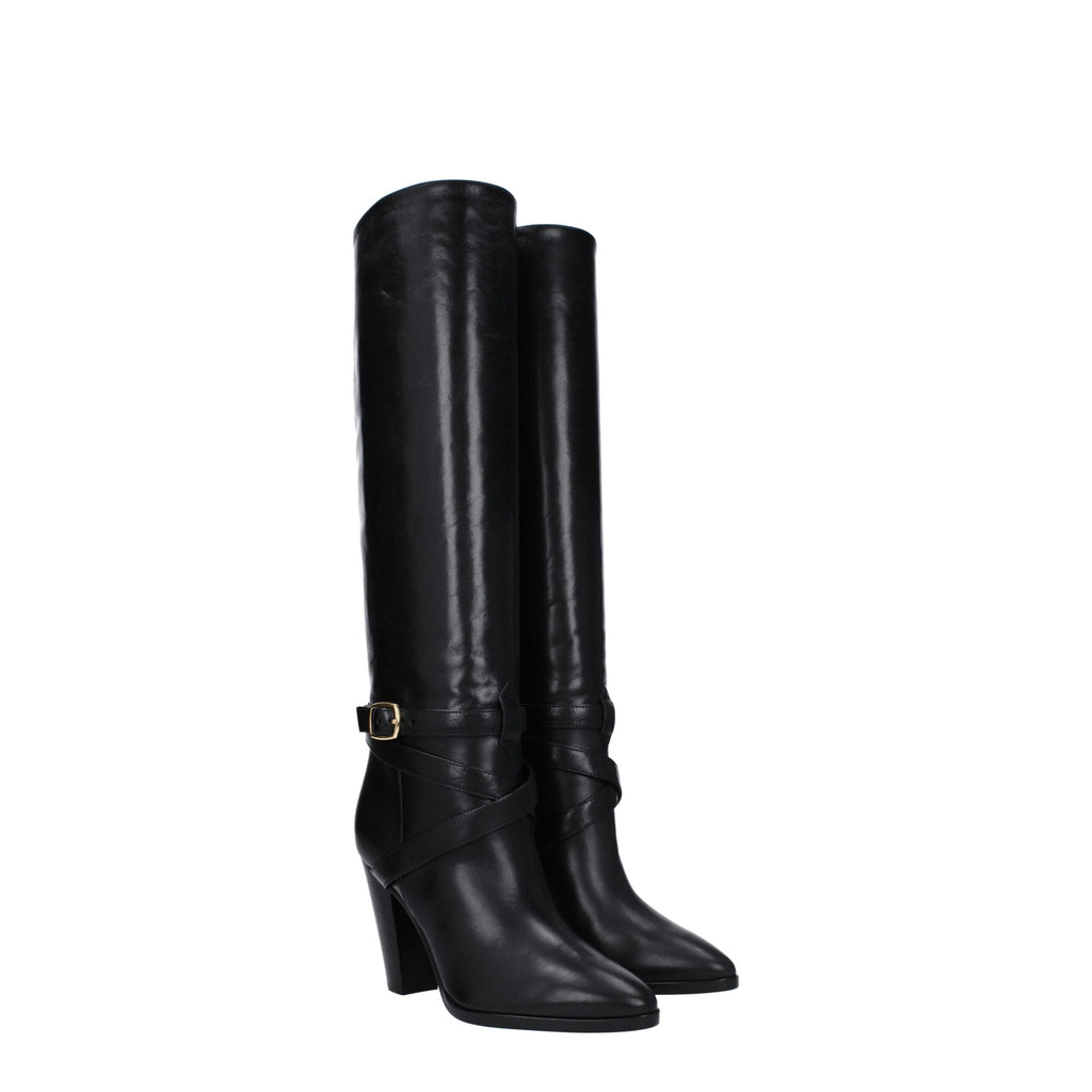 Celine Schwarze Lederstiefel