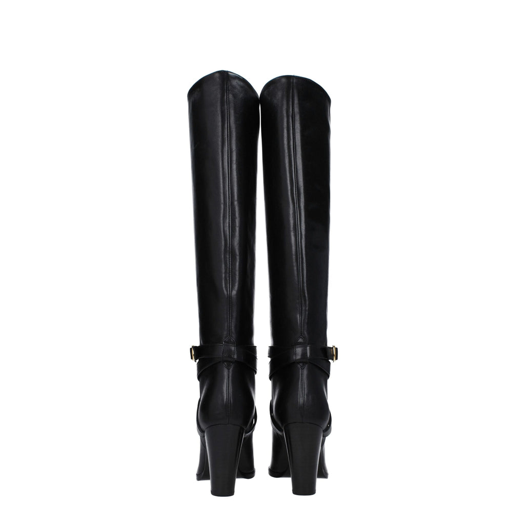 Celine Schwarze Lederstiefel