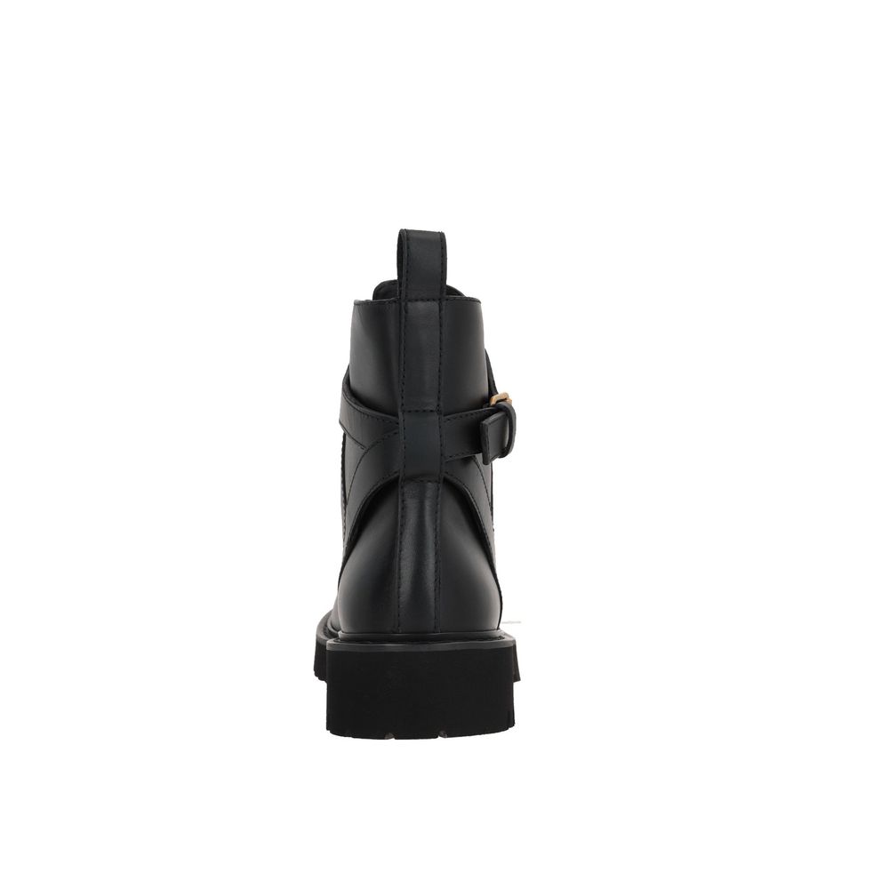 Valentino Garavani Schwarze Schnürstiefel aus Kalbsleder