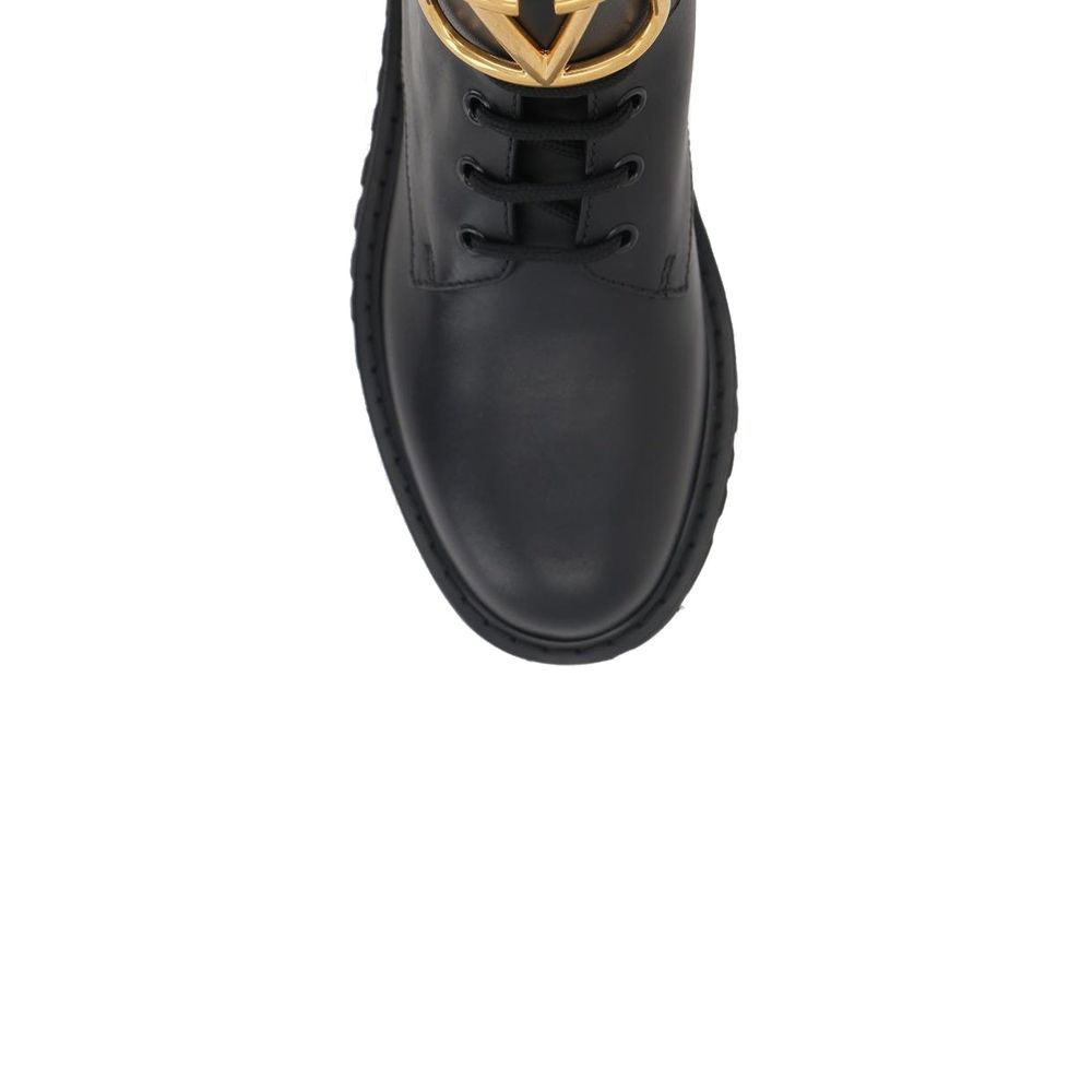 Valentino Garavani Schwarze Schnürstiefel aus Kalbsleder