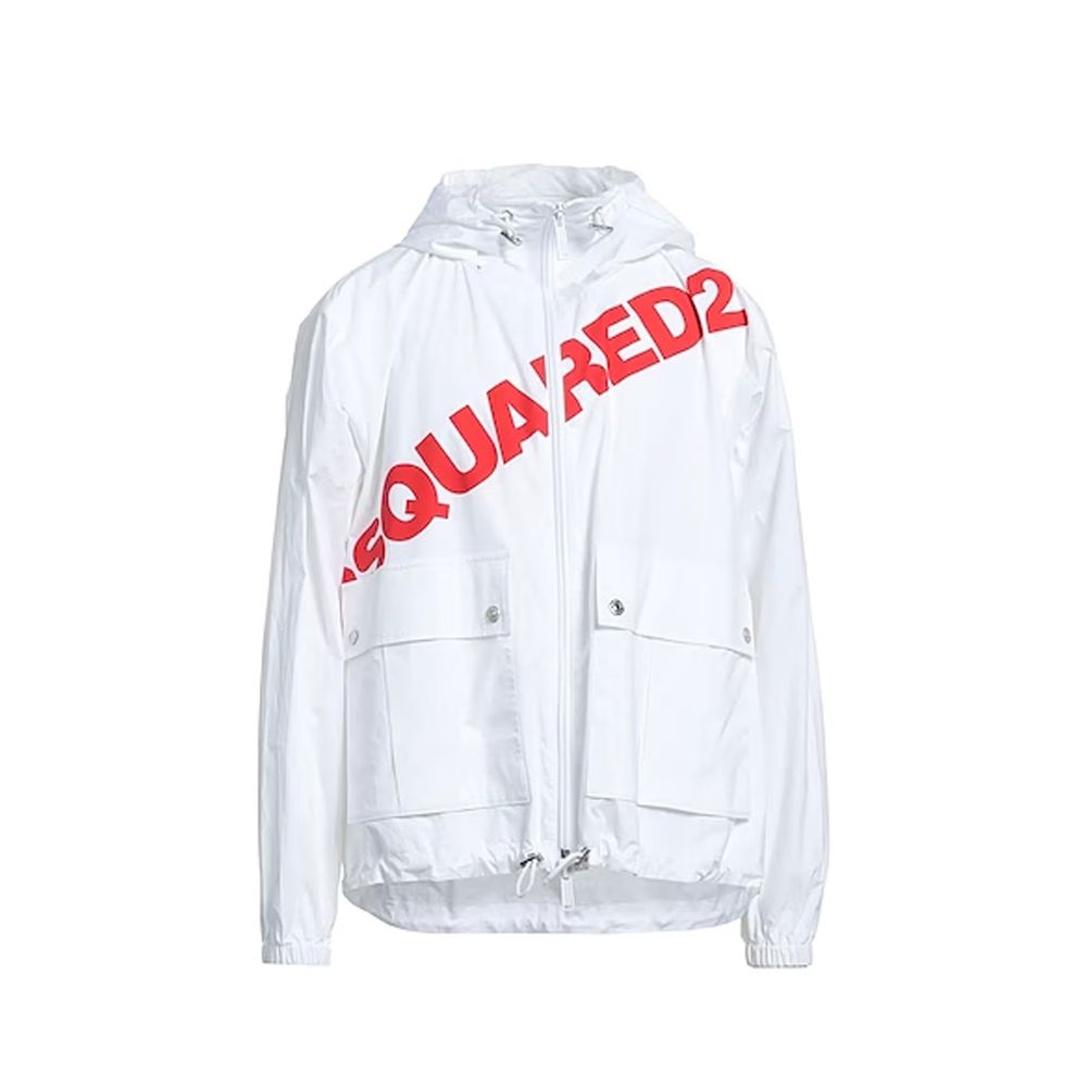 Dsquared² Weiße Baumwoll-Shell-Jacke