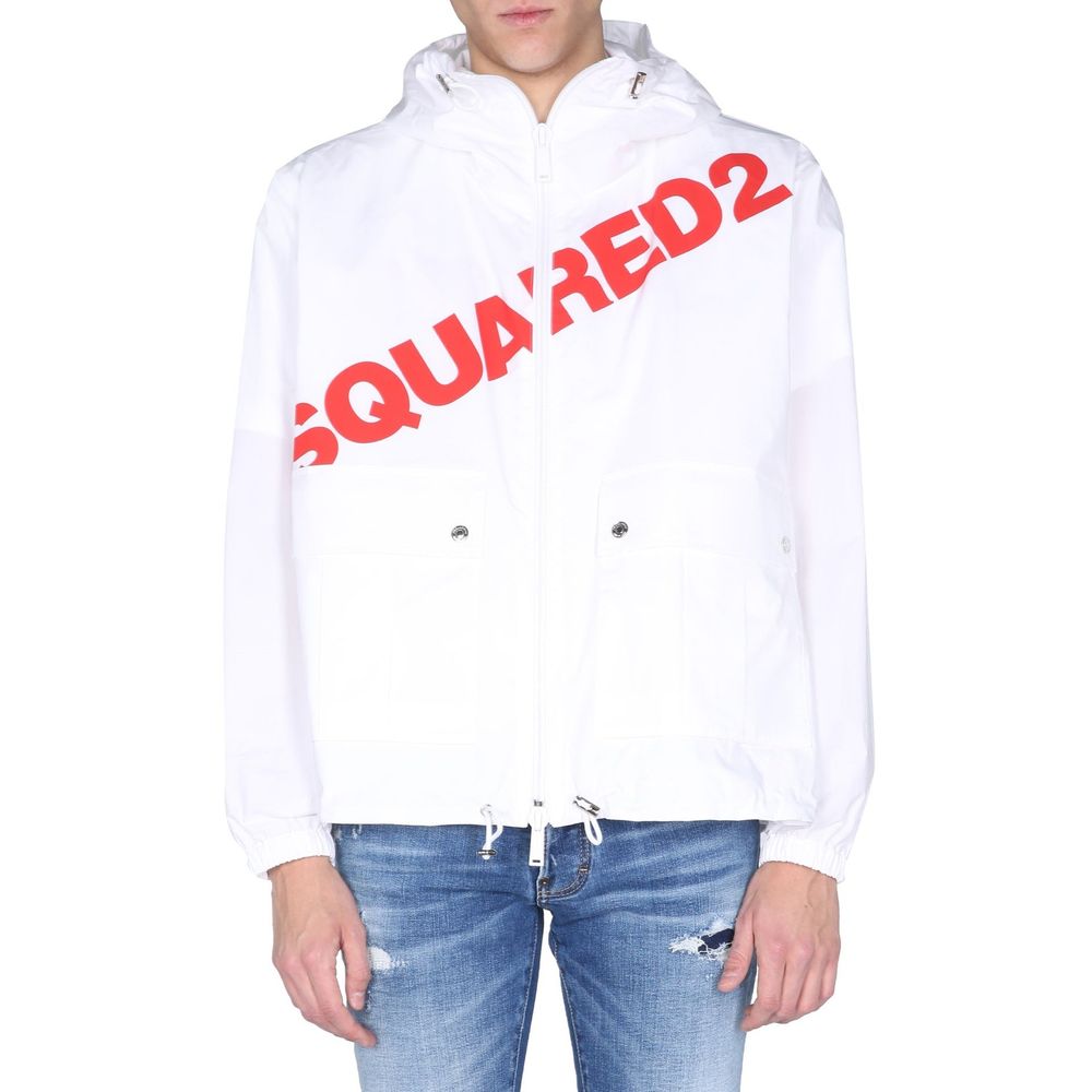 Dsquared² Weiße Baumwoll-Shell-Jacke
