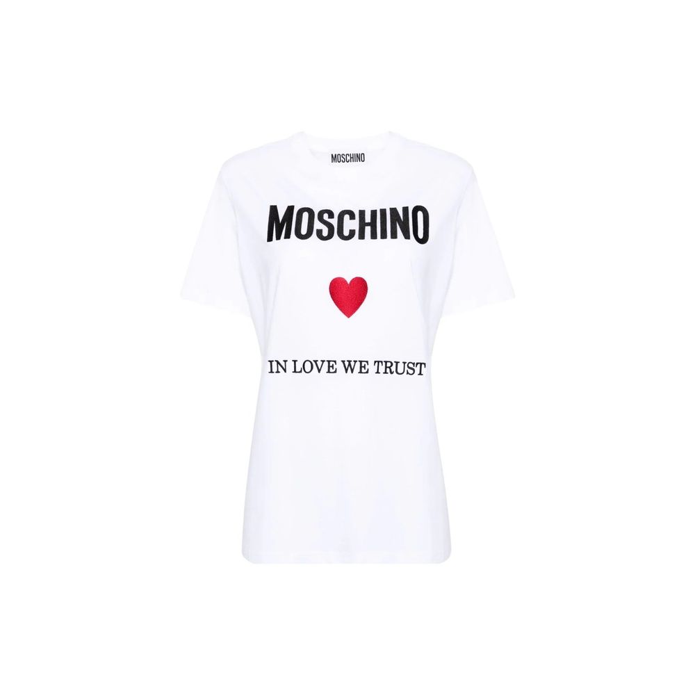 Moschino Couture Weißes Baumwoll-T-Shirt