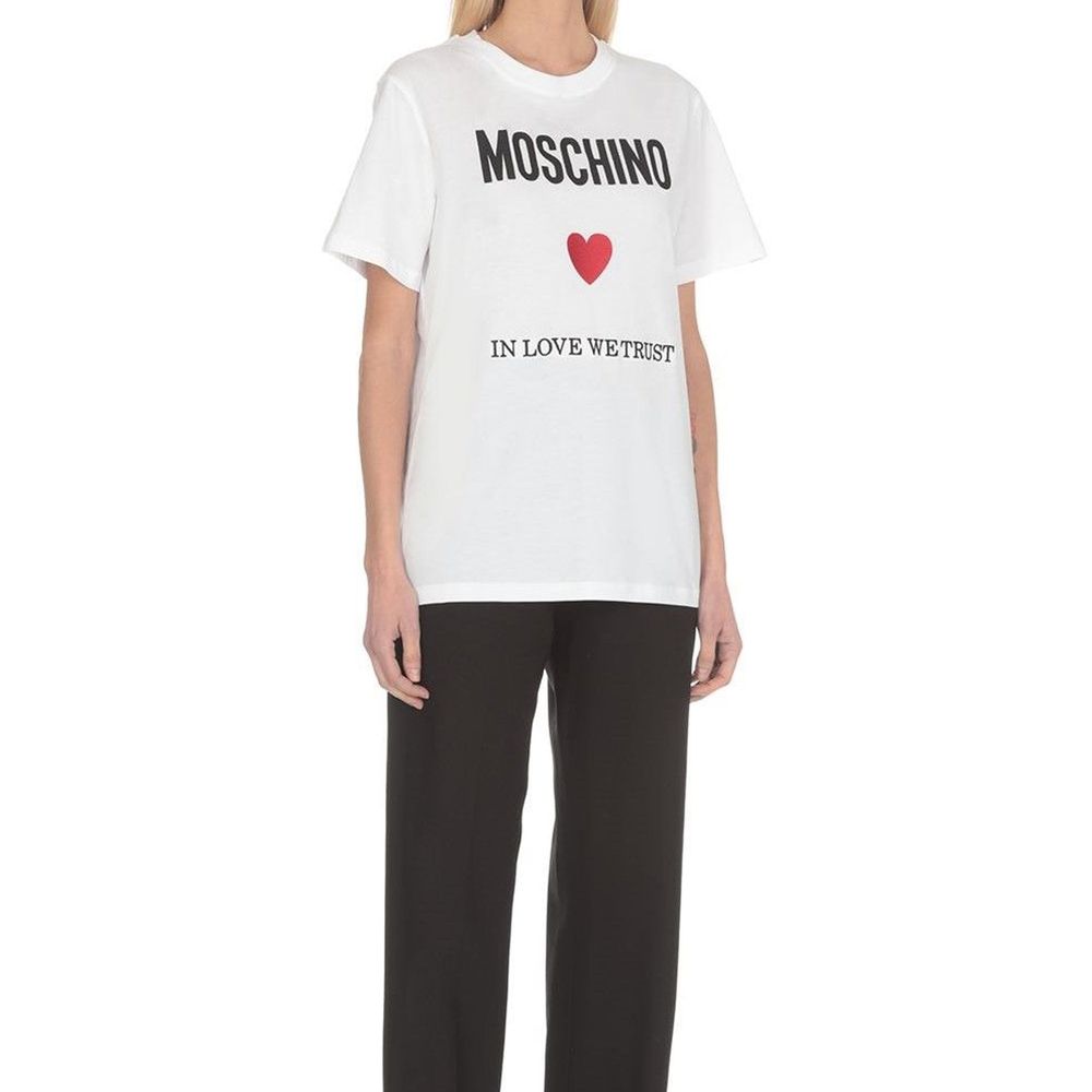 Moschino Couture Weißes Baumwoll-T-Shirt