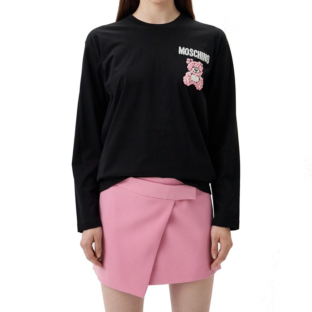 Moschino Couture Schwarzes Baumwoll-T-Shirt