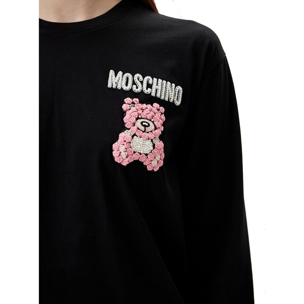 Moschino Couture Schwarzes Baumwoll-T-Shirt
