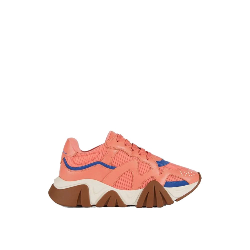Versace Orangefarbene Leder Chunky Sneaker