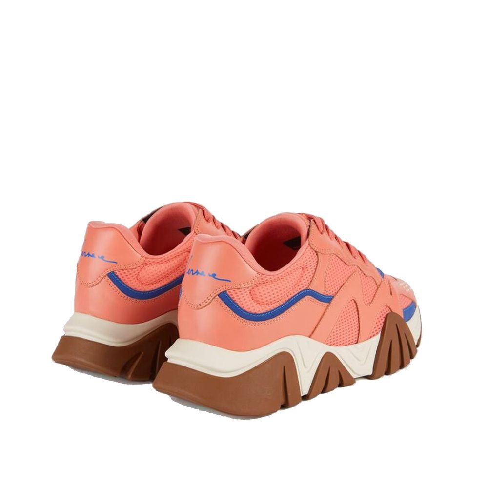 Versace Orangefarbene Leder Chunky Sneaker