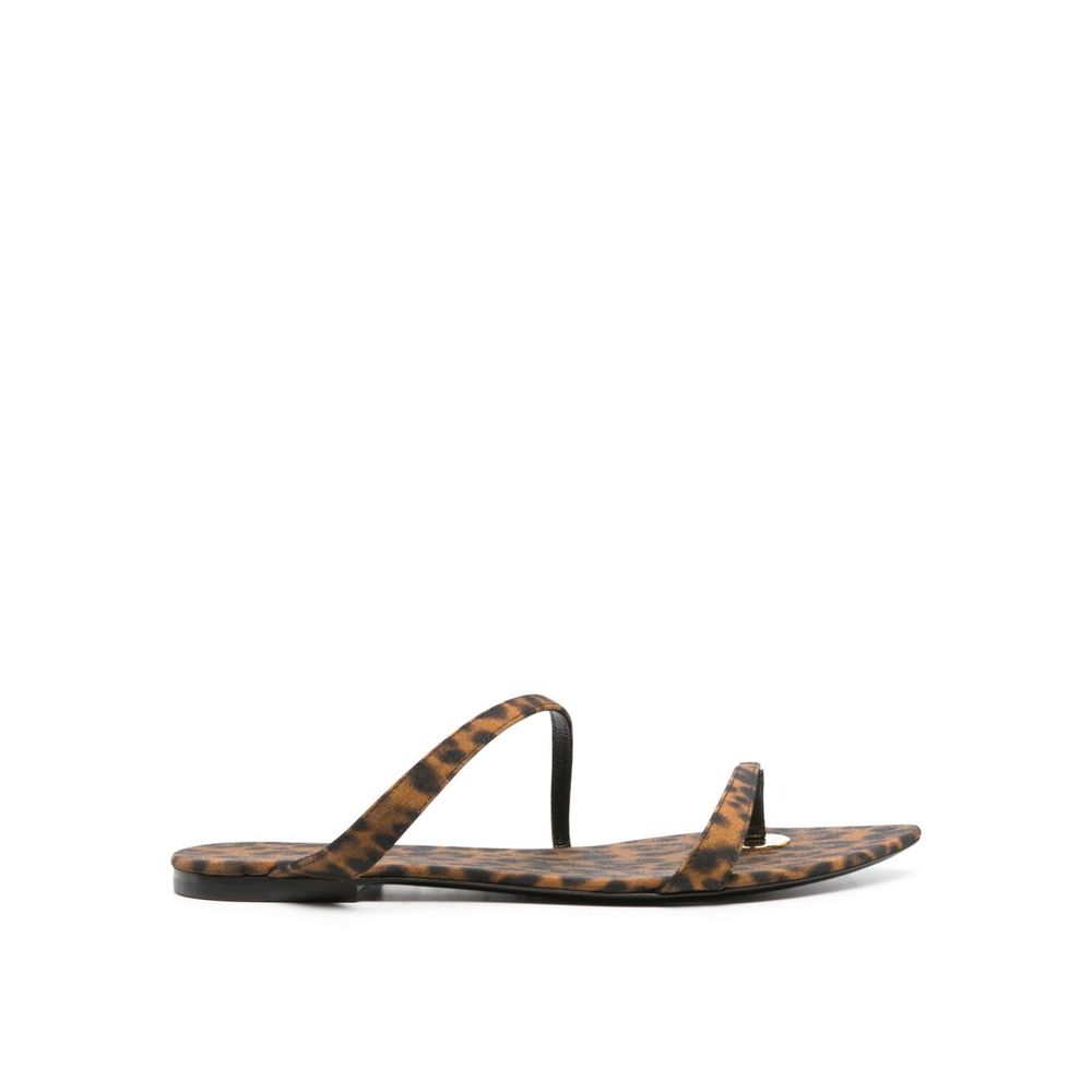 Saint Laurent Braune Stoff-Sandalen