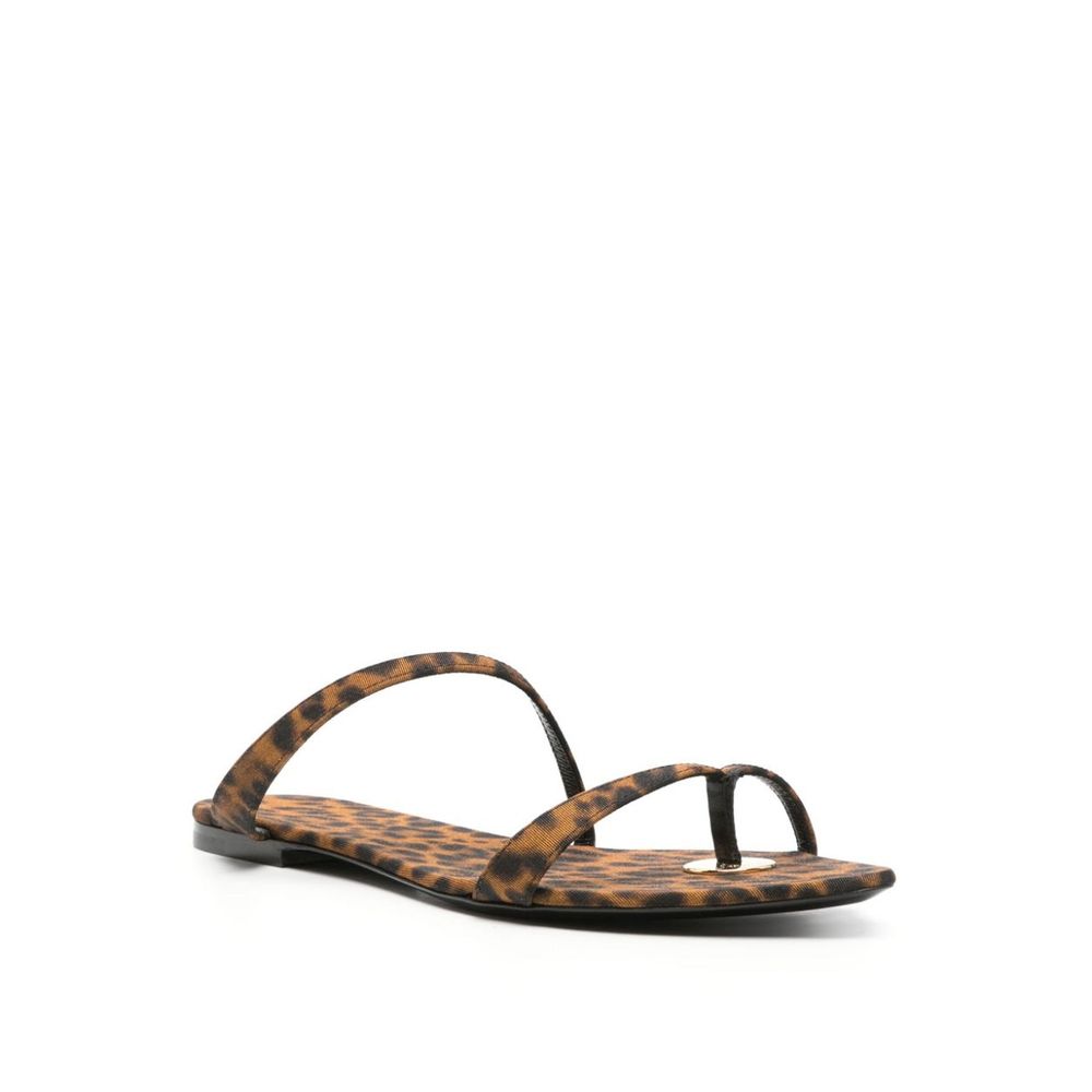 Saint Laurent Braune Stoff-Sandalen