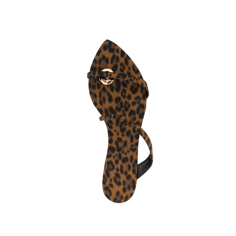 Saint Laurent Braune Stoff-Sandalen