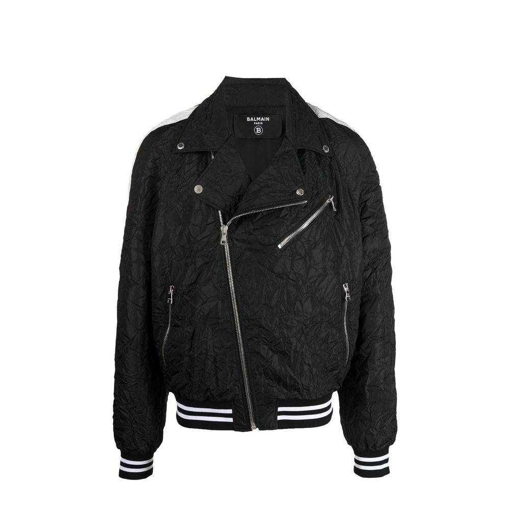 Balmain Schwarzer Bomber aus Polyester