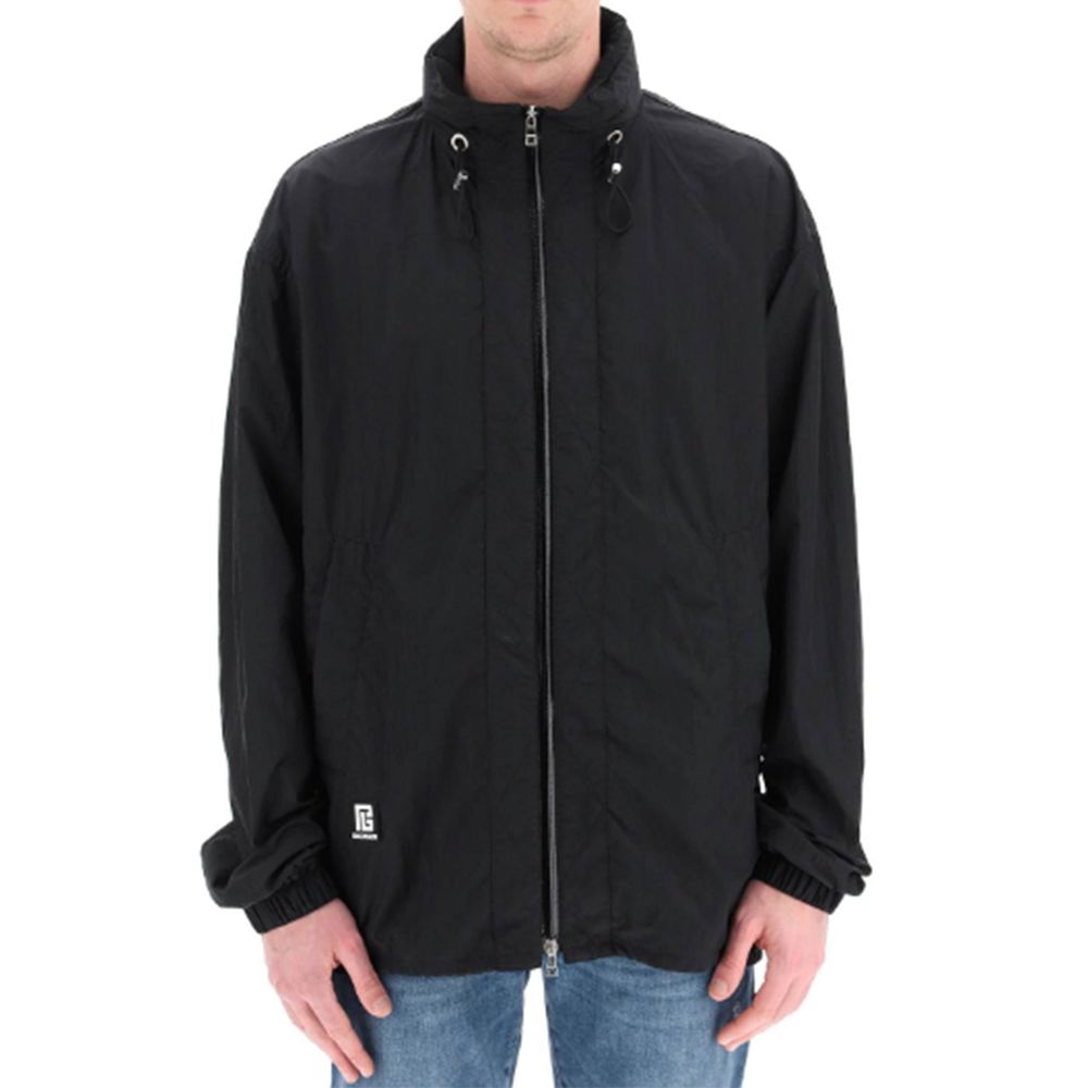 Balmain Schwarze Nylon-Shell-Jacke