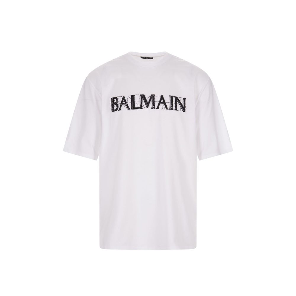 Balmain Weißes Baumwoll-T-Shirt