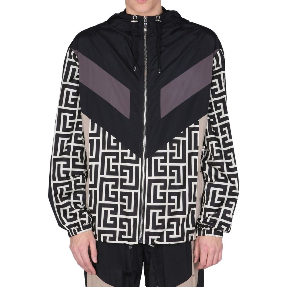 Balmain Schwarze Nylon-Shell-Jacke