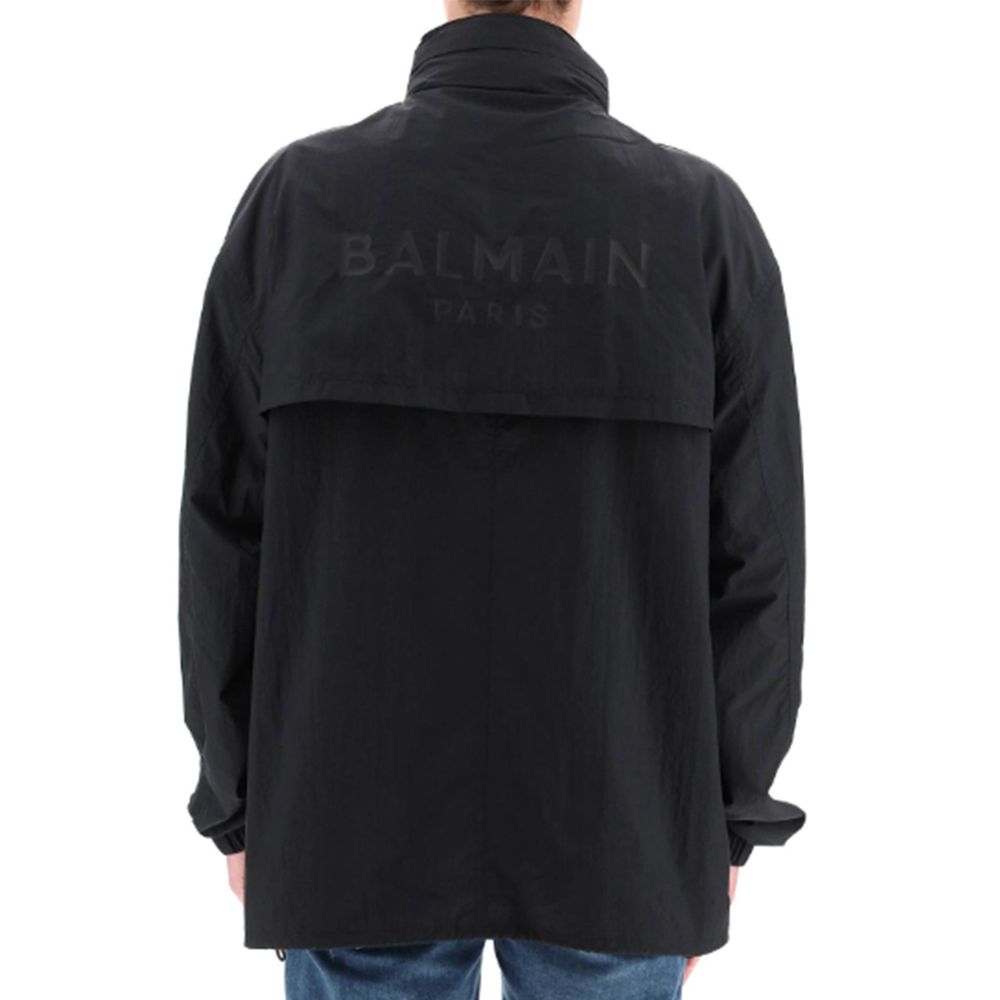 Balmain Schwarze Nylon-Shell-Jacke