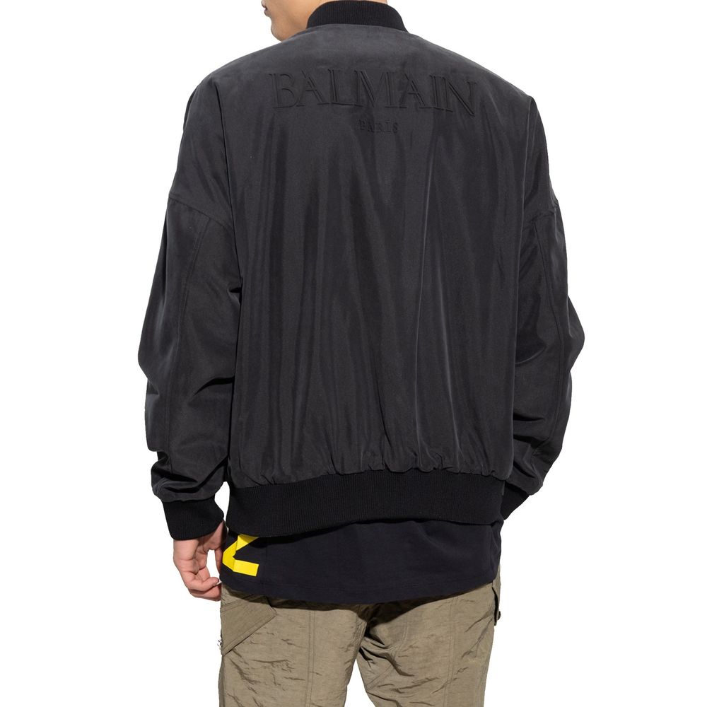 Balmain Schwarzer Bomber aus Baumwolle
