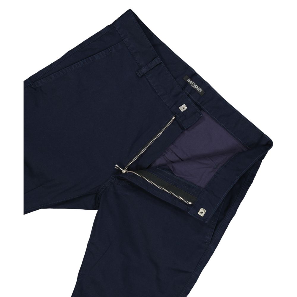 Balmain Blaue Baumwoll-Freizeithose