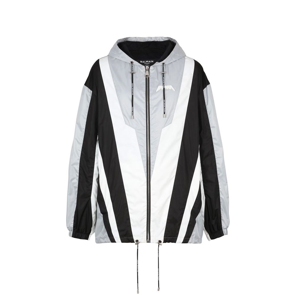 Balmain Schwarze Shell-Jacke aus Polyester