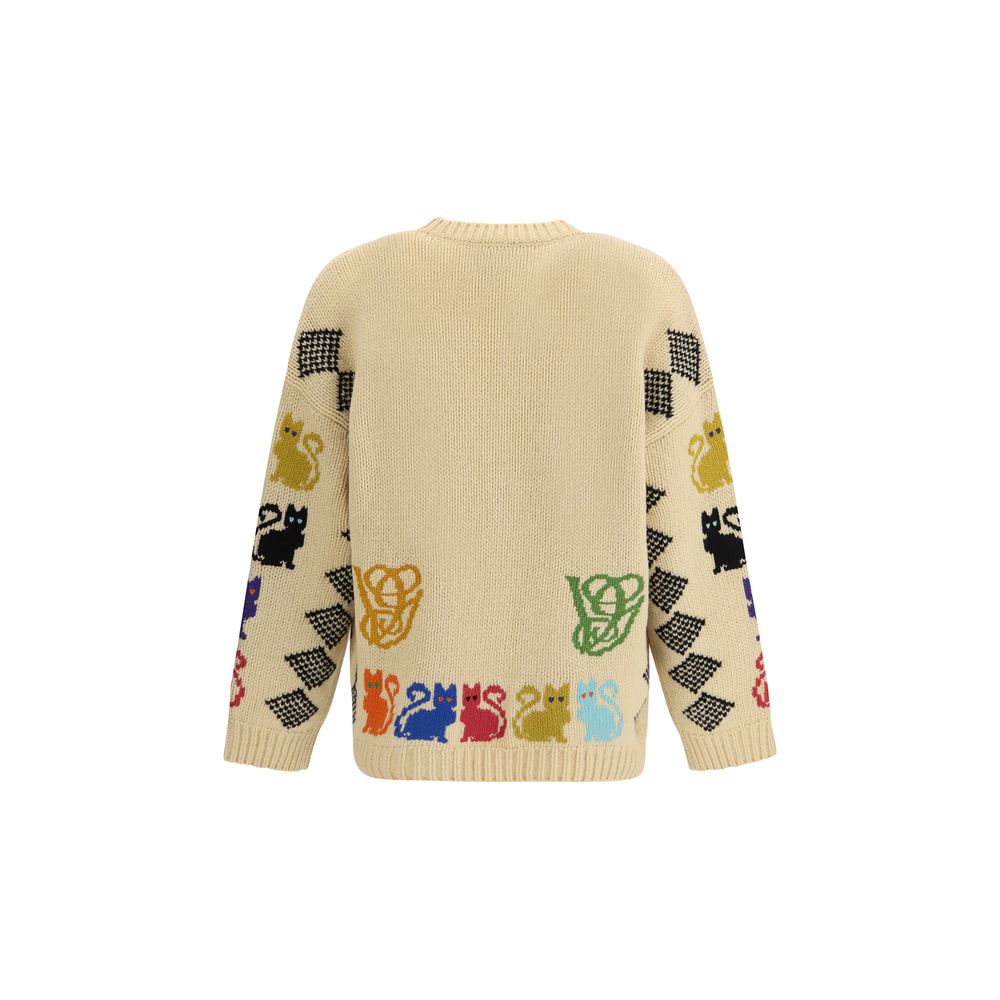 Valentino Mehrfarbige Strickjacke aus Fleece-Wolle