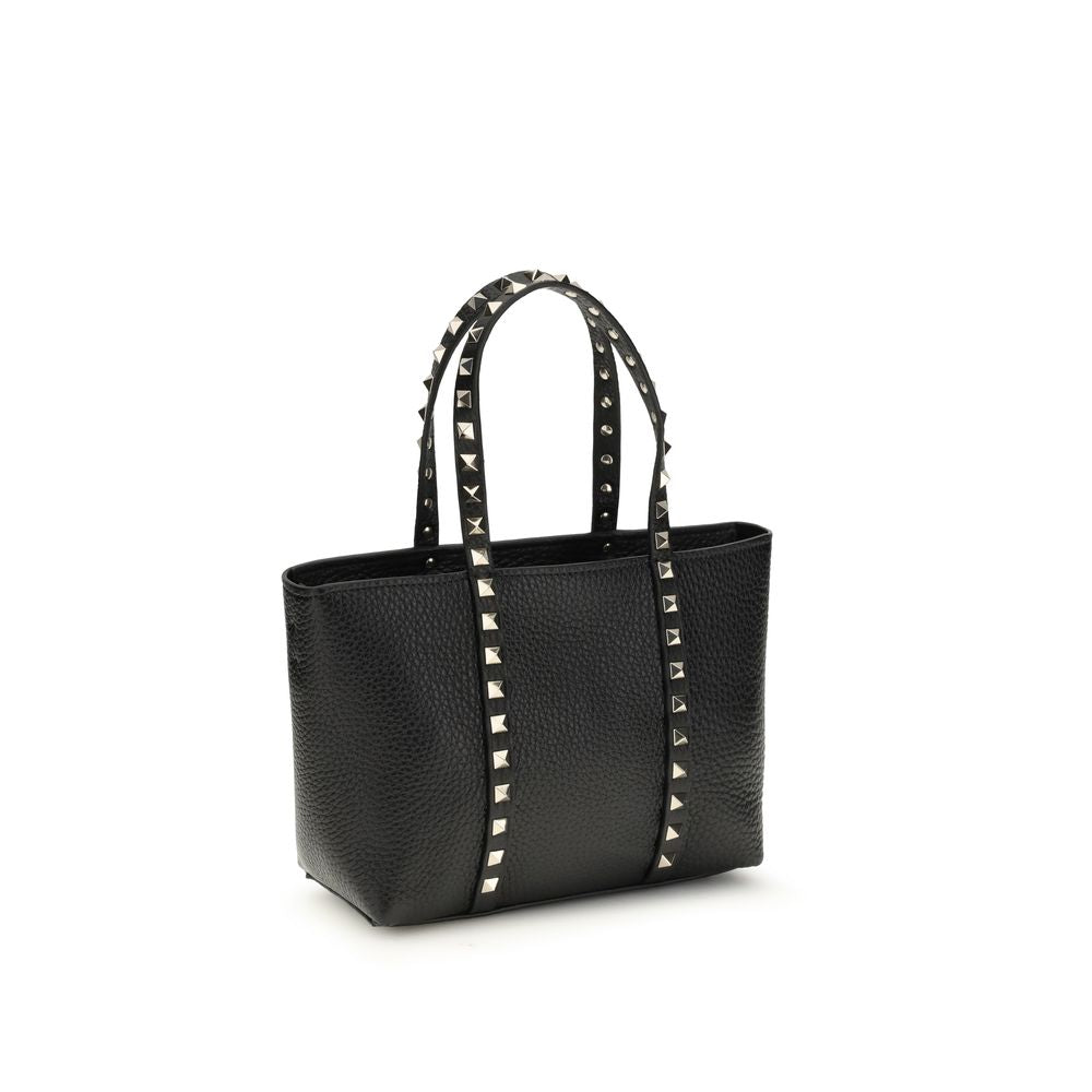 Valentino Garavani Schwarze Bos Taurus Kalbsleder Schultertasche