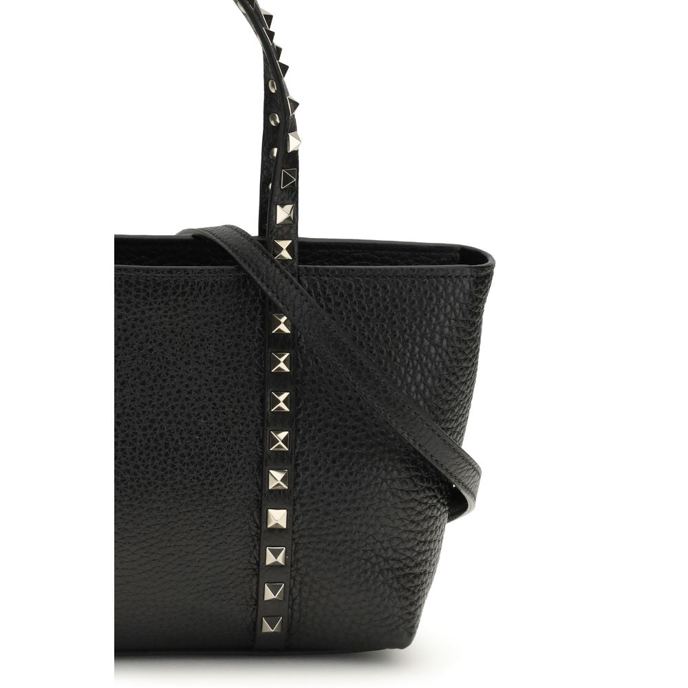 Valentino Garavani Schwarze Bos Taurus Kalbsleder Schultertasche