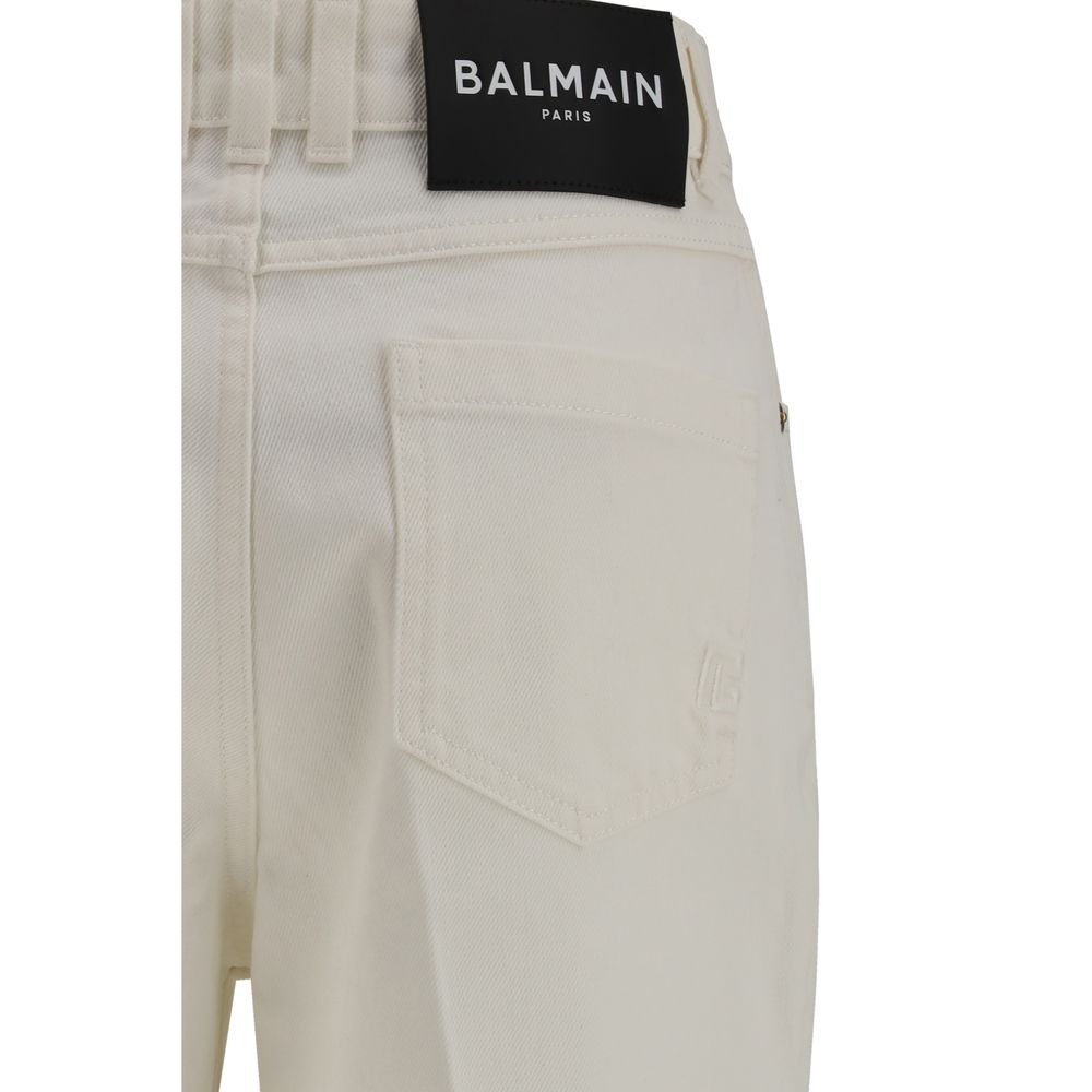 Balmain Weiße Jeans aus Baumwolle im geraden Schnitt