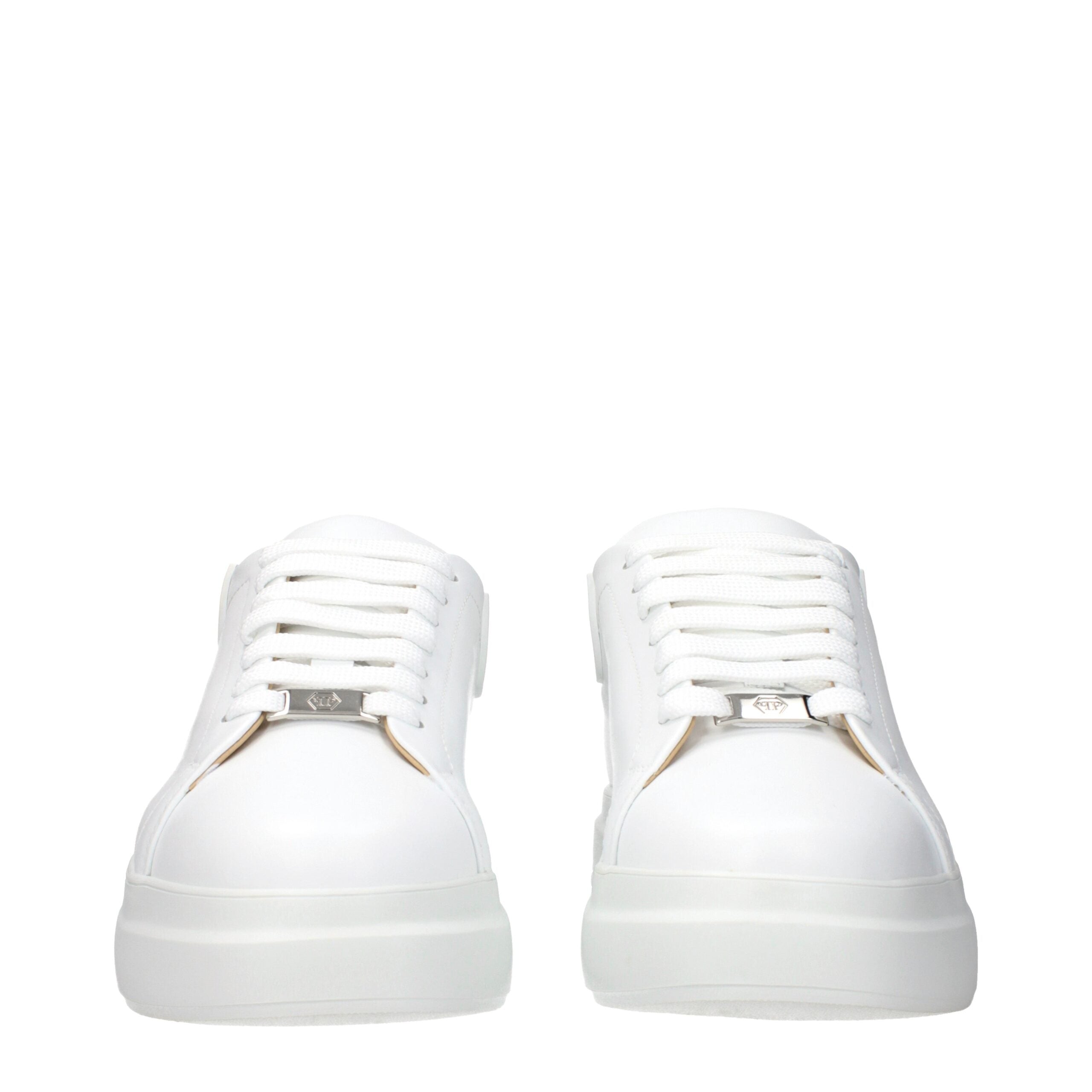 Philipp Plein Weiße Low-Top-Sneaker aus Leder