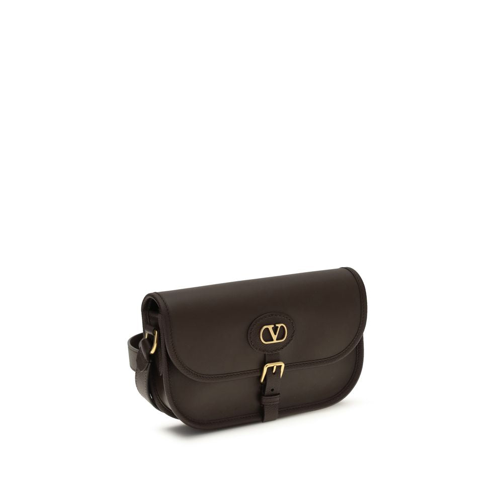 Valentino Garavani Braune Kalbsleder Bos Taurus Schultertasche