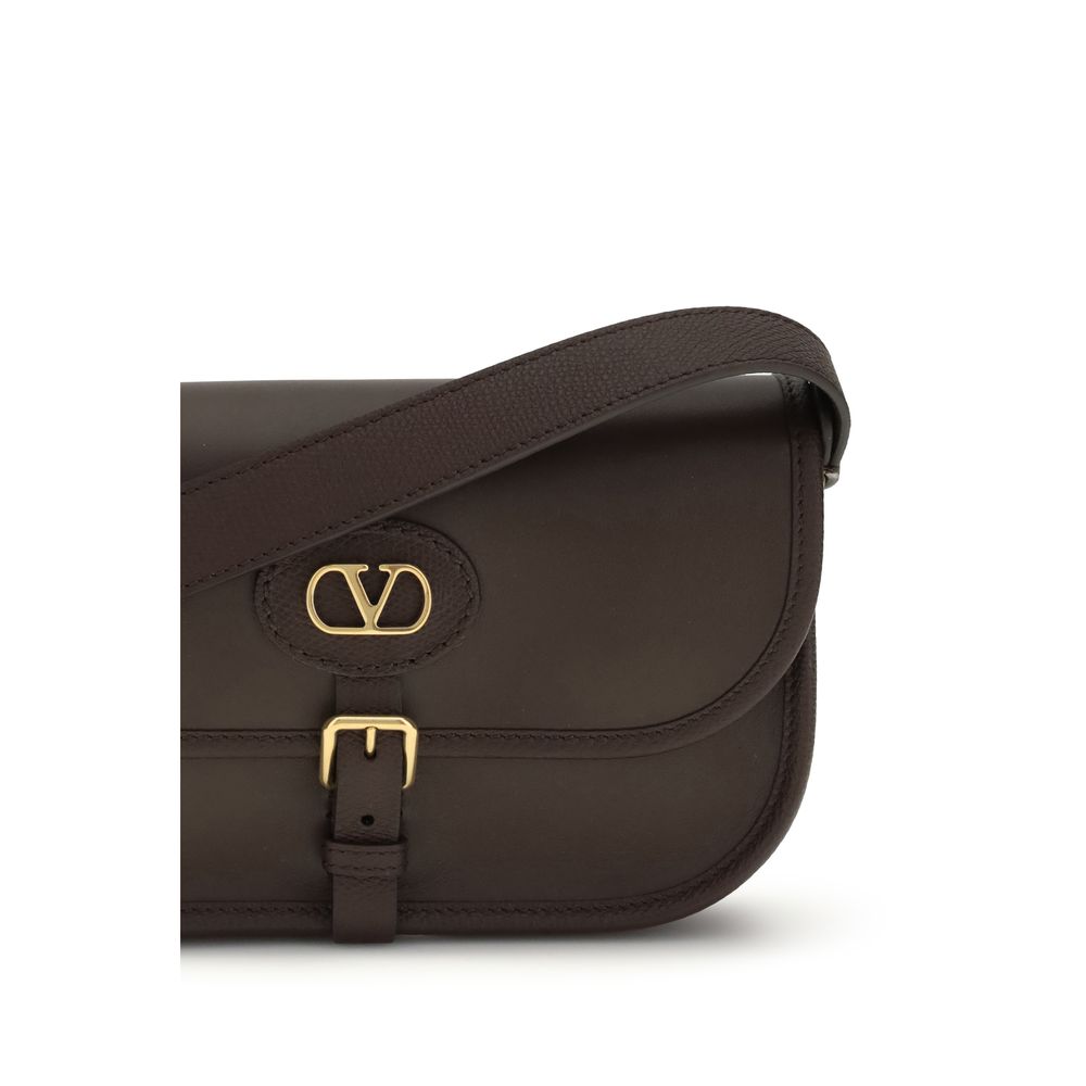 Valentino Garavani Braune Kalbsleder Bos Taurus Schultertasche