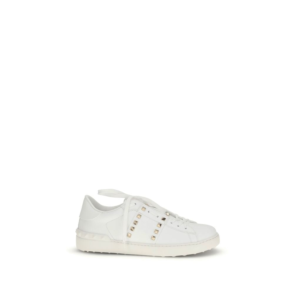 Valentino Garavani Weiße Bos Taurus Kalbsleder Low-Top-Sneaker