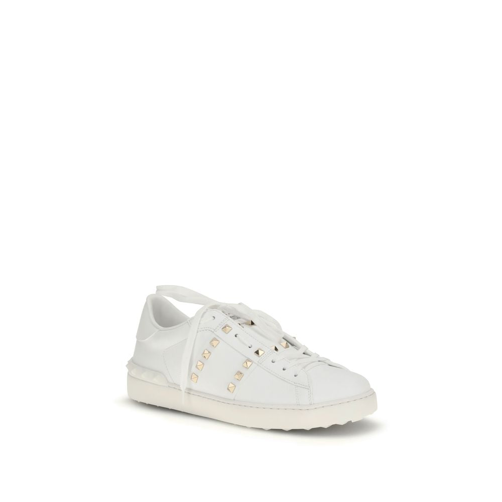 Valentino Garavani Weiße Bos Taurus Kalbsleder Low-Top-Sneaker