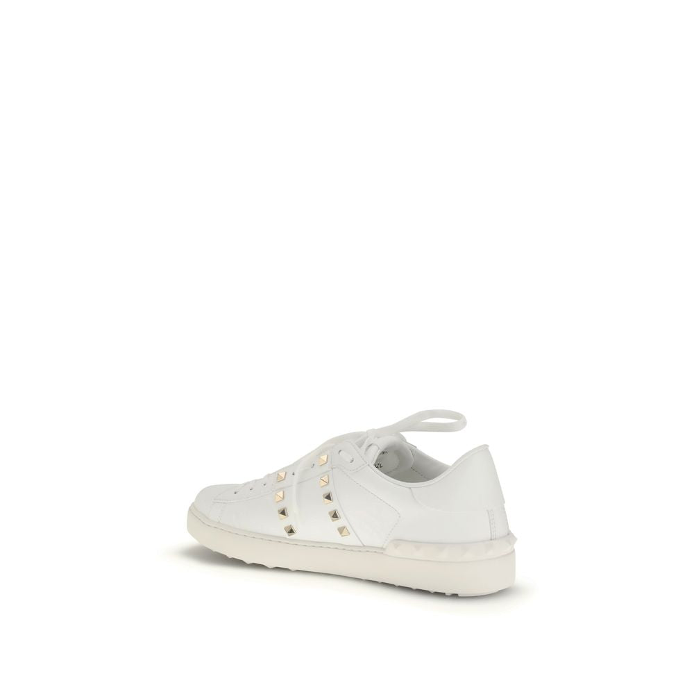 Valentino Garavani Weiße Bos Taurus Kalbsleder Low-Top-Sneaker