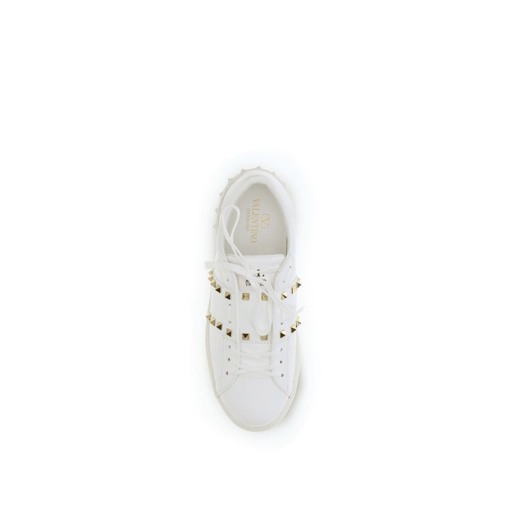 Valentino Garavani Weiße Bos Taurus Kalbsleder Low-Top-Sneaker