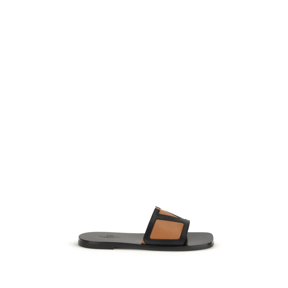 Valentino Garavani Schwarze Sandalen aus Ziegenleder