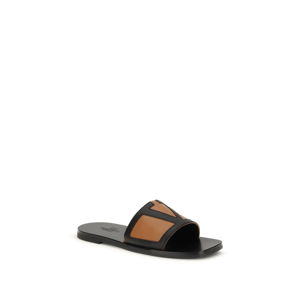 Valentino Garavani Schwarze Sandalen aus Ziegenleder
