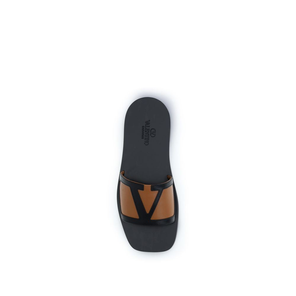 Valentino Garavani Schwarze Sandalen aus Ziegenleder