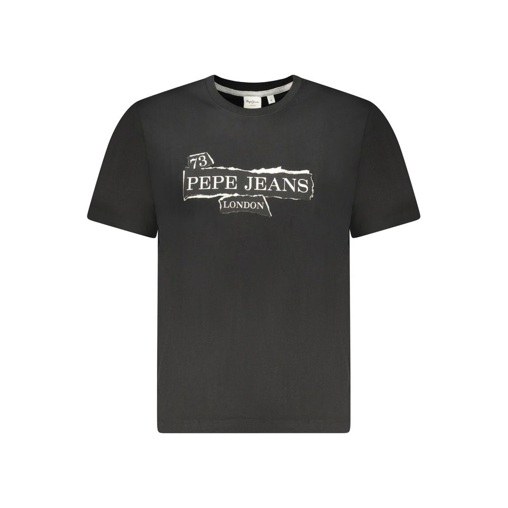 Pepe Jeans Schwarzes Baumwoll-T-Shirt für Herren