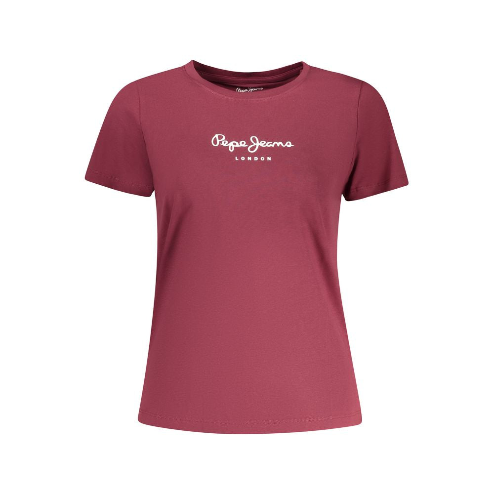 Pepe Jeans Rosso Baumwoll-T-Shirt für Damen
