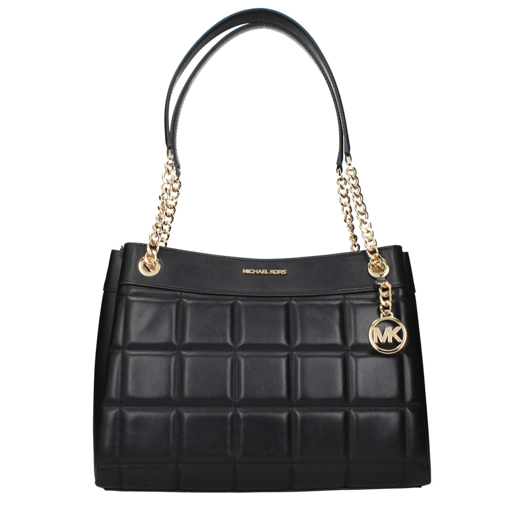 Michael Kors Schwarze Leder Schultertasche
