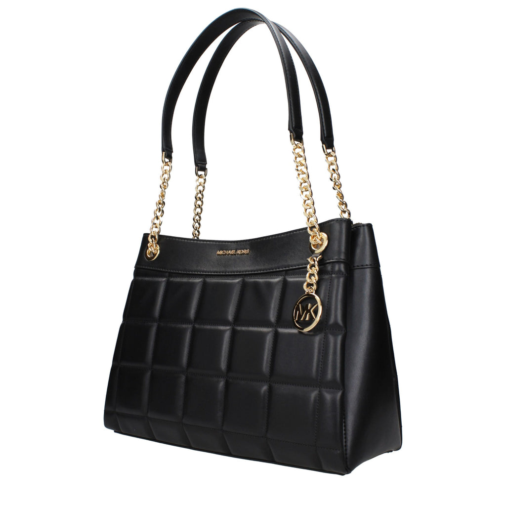 Michael Kors Schwarze Leder Schultertasche