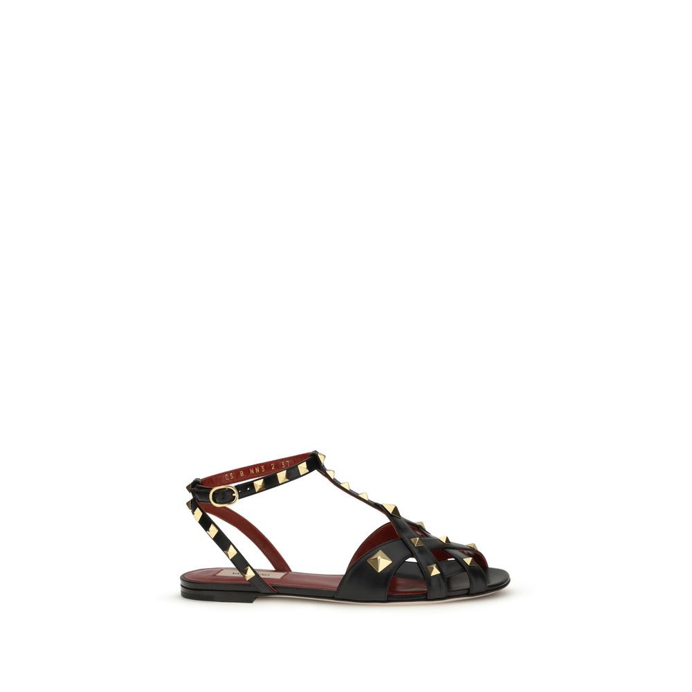 Valentino Garavani Schwarze Sandalen aus Ziegenleder